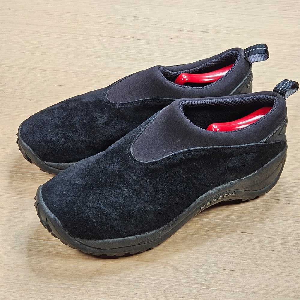 Merrell Orbit Moc Suede Slip On Hiking Shoes Mens 11 Black Gorpcore Comfort